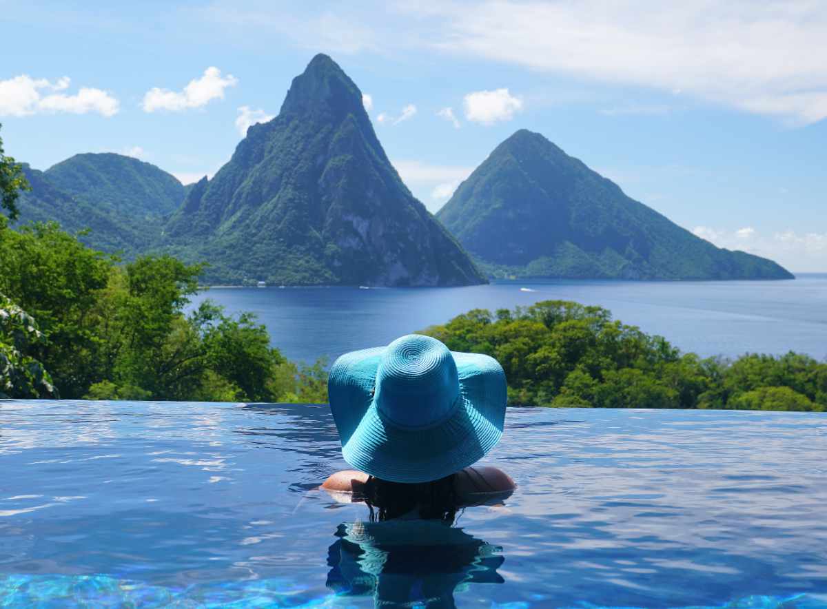 view of The Pitons Saint Lucia
